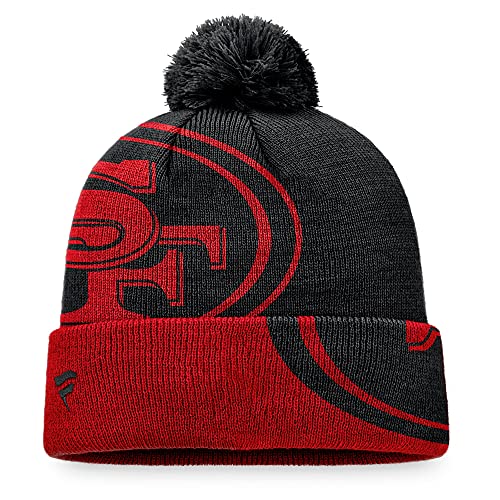Black & Red San Francisco 49ers Cuffed Knit Hat with Pom