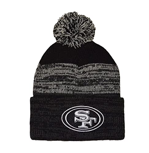 Black & White San Francisco 49ers Cuffed Knit Hat with Pom