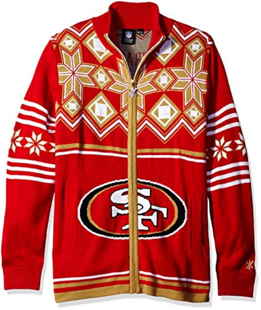Split Logo Full Zipper San Francisco 49ers Ugly Sweater Sports Hard Hats