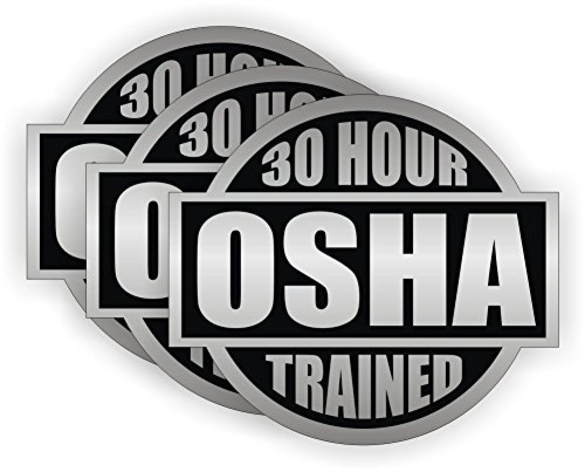 30 Hour OSHA Trained Circle Vinyl Hard Hat Helmet Decal by StickerDad 3