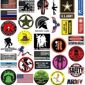 32 Piece Sticker Set For Hard Hats, Tool Boxes and More, Waterproof Decals 2.5-3.5 Inch Size