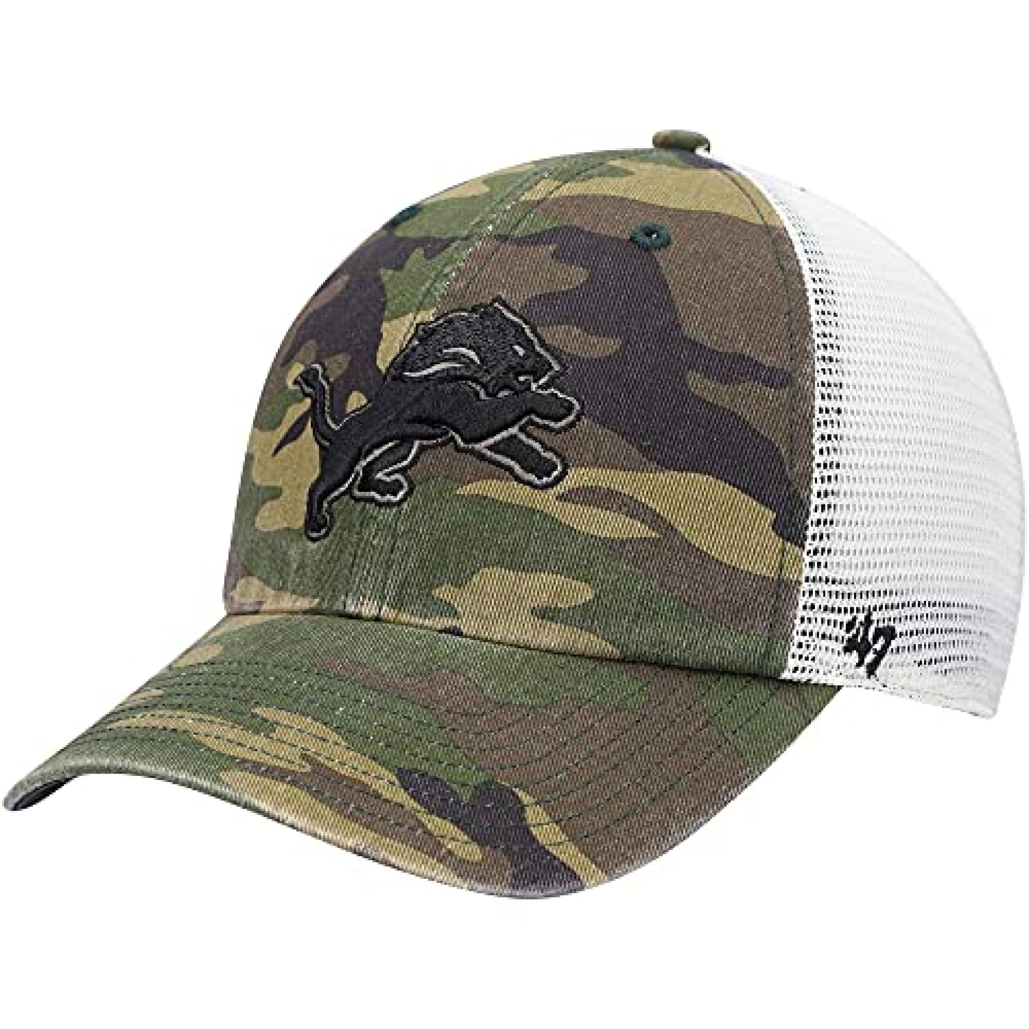 47 Brand Camo Detroit Lions Trucker Snapback Hat | Sports Hard Hats