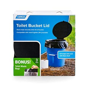 5 Gallon Bucket Toilet Seat with Lid with Leak Proof Waste Bags Great for Work, Camping, Hiking, Hunting and More