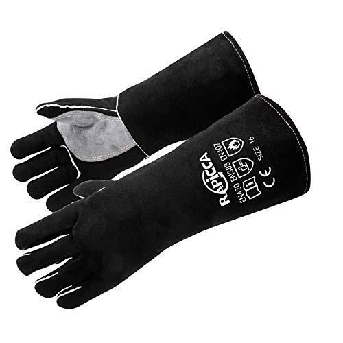662°F Leather Heat Handling Glove for Ovens  Grills Fireplace Furnace Stoves Pots Welders BBQ Animal Handling