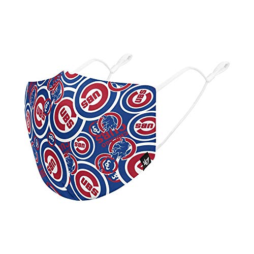 Adjustable Chicago Cubs Face Mask Repeat Pattern