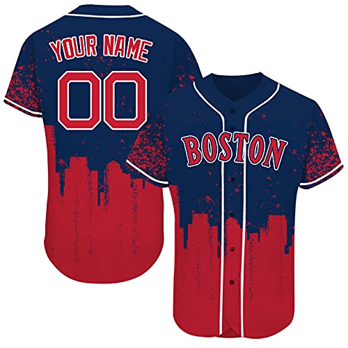 Boston Red Sox Custom Baseball Jersey Design Your Own Name & Number
