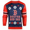 Boston Red Sox Ugly Sweater Snowflake Pattern