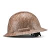 Burled Wood Design Full Brim Custom Hard Hat with 4 Point Suspension