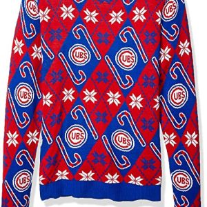 Candy Cane Pattern Chicago Cubs Ugly Sweater
