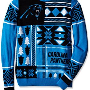 Carolina Panthers Ugly Sweater Patches Pattern