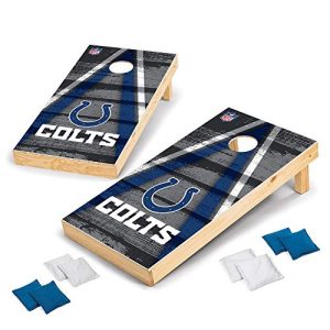 Deluxe Wood Indianapolis Colts Cornhole Set with 8 Bags 2x4’