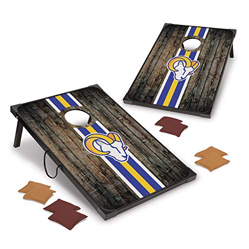 Deluxe Wood Los Angeles Rams Cornhole Set with 8 Bags 2x3’