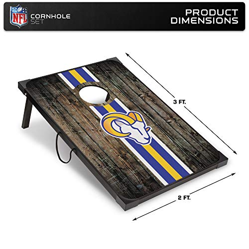 Deluxe Wood Los Angeles Rams Cornhole Set with 8 Bags 2x3’
