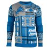 Detroit Lions Ugly Sweater Patches Pattern