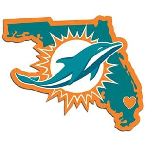 Florida Home State Miami Dolphins Sticker