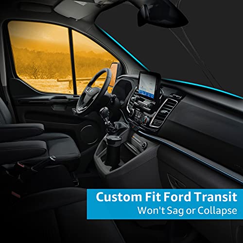 Front Windshield Sun Shade Foldable Sunshade Protector Custom Fit 2021 2020 2019 2018 New 2017 2016 2015 Ford Transit Accessories 2021 Upgrade