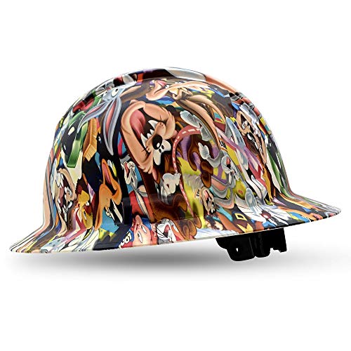 “Get Looney” Design Custom Full Brim Hard Hat with 6 Point Adjustable Ratchet Suspension
