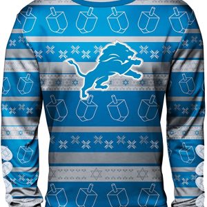 Hanukkah Dreidel Detroit Lions Ugly Sweater