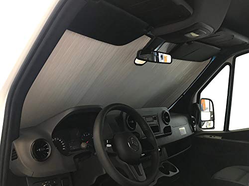 HeatShield, The Original Windshield Sun Shade, Custom-Fit for Mercedes-Benz Sprinter Van (Cargo) w/o Lane Keeping Assist 2019, 2020, Silver Series