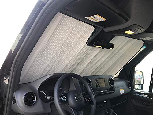 HeatShield, The Original Windshield Sun Shade, Custom-Fit for Mercedes-Benz Sprinter Van (Passenger) w/Lane Keeping Assist 2019, 2020, Silver Series