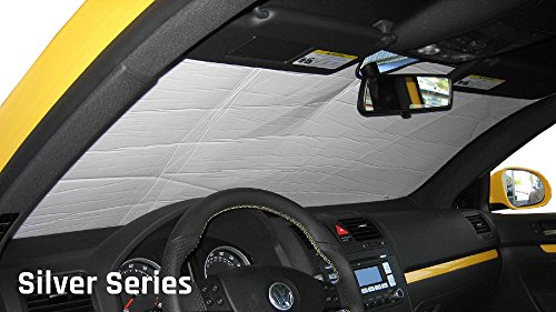 HeatShield, The Original Windshield Sun Shade, Custom-Fit for Ram Promaster City Van (Cargo) w/Rear View Mirror Cutout 2015, 2016, 2017, 2018, 2019, 2020, 2021, Silver Series