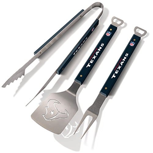 Houston Texans 3-Piece BBQ Grill Set with Fork, Tongs, 2 Bottle Openers