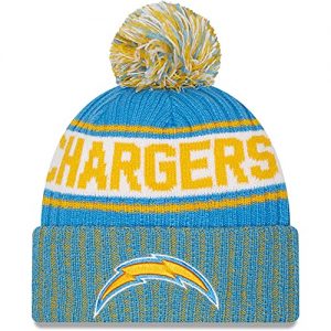 Los Angeles Chargers Cuffed Knit Hat with Pom
