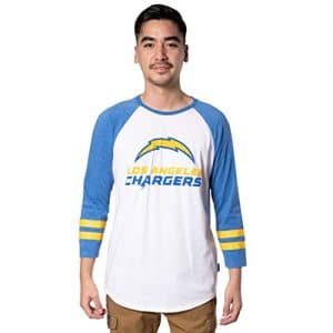 Los Angeles Chargers Raglan Baseball 3/4 Long Sleeve T-Shirt