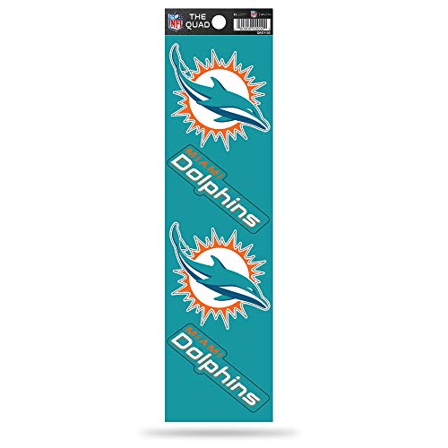 Miami Dolphins 4-Piece Sticker Sheet