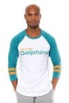 Miami Dolphins Raglan Baseball 3/4 Long Sleeve T-Shirt