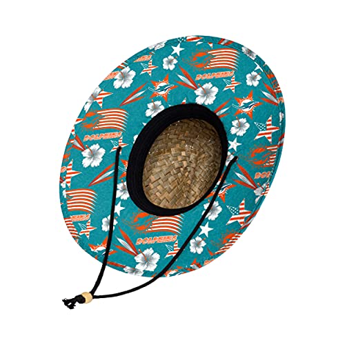 Miami Dolphins Straw Sun Hat Floral Pattern