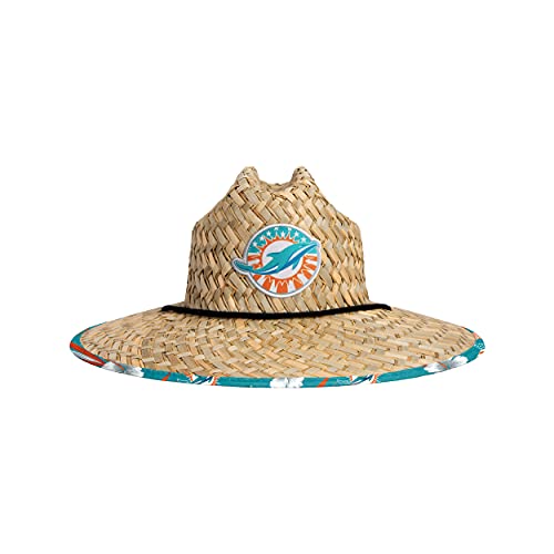 Miami Dolphins Straw Sun Hat Floral Pattern
