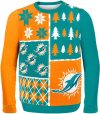 Miami Dolphins Ugly Sweater Busy Block Pattern