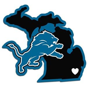Michigan Home State Detroit Lions Sticker