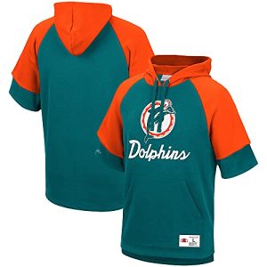 Mitchell & Ness Raglan Short Sleeve Miami Dolphins Hoodie Pullover