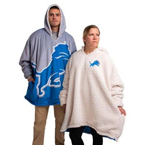 Oversized Reversible Detroit Lions Hoodie Sherpa Sweatshirt