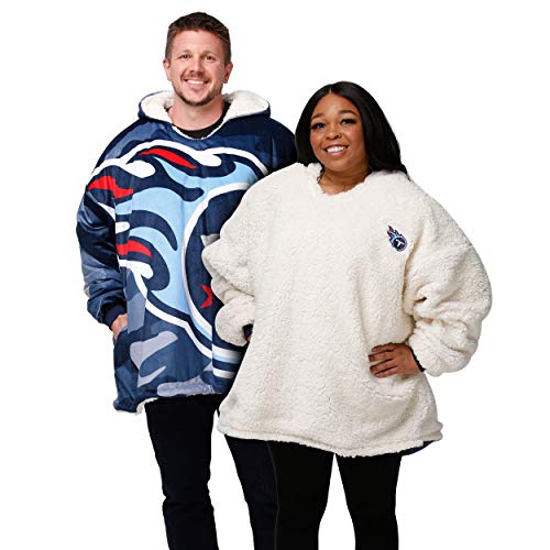 Oversized Reversible Tennessee Titans Hoodie Sherpa Sweatshirt
