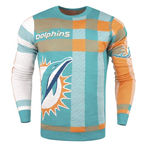 Plaid Miami Dolphins Ugly Sweater
