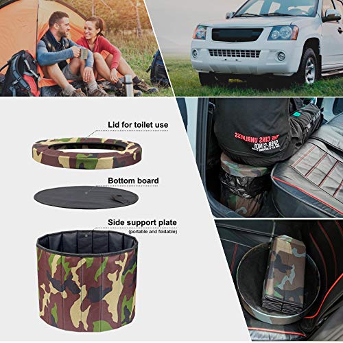 Portable Toilet Folding Stool, Travel Potty, for Work Vehicles, Camping, Hiking, Boating, Trips, Traffic Jams