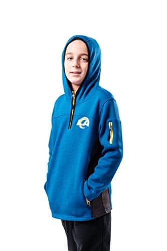 Quarter-Zip Los Angeles Rams Hoodie Pullover Youth Sizes