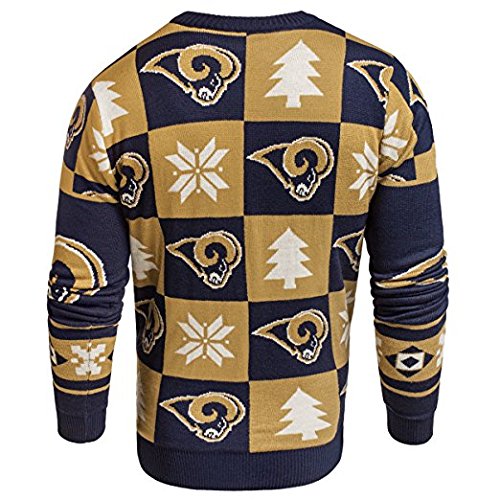 Retro Los Angeles Rams Ugly Sweater Patches Pattern