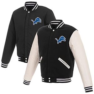 Reversible Fleece Full-Snap Varsity Detroit Lions Jacket
