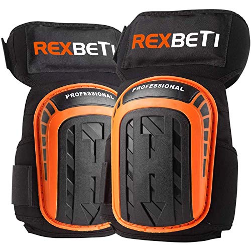 REXBETI Construction Gel Knee Pads for Work, Heavy Duty Comfortable Anti-slip Foam Knee Pads for Cleaning Flooring and Garden
