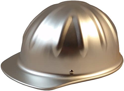 Silver SkullBucket Aluminum Cap Style Hard Hat with Ratchet Suspension