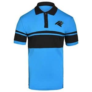 Striped Carolina Panthers Polo Golf Shirt