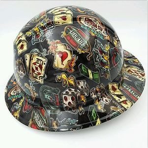 Wet Works Imaging "Gambler Lucky 7" Full Brim Hard Hat with Ratcheting Suspension