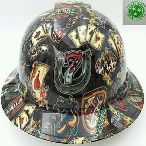Wet Works Imaging "Gambler Lucky 7" Full Brim Hard Hat with Ratcheting Suspension
