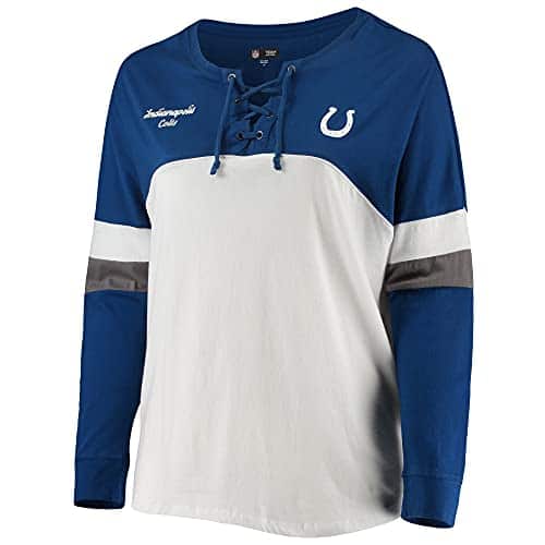 Women's Lace-Up Indianapolis Colts Varsity T-Shirt