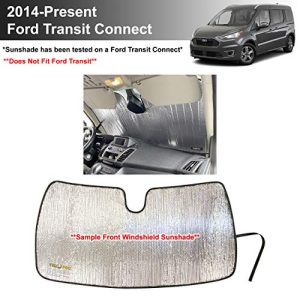 YelloPro Custom Fit Front Windshield Sunshade for 2014 2015 2016 2017 2018 2019 2020 2021 Ford Transit Connect, XL XLT Titanium Passenger Wagon Cargo Minivan UV Sun Protection (Made in USA)
