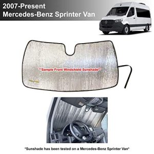yellopro custom fit windshield sunshade for mercedes benz sprinter 2007 2008 2009 2010 2011 2012 2013 2014 2015 2016 2017 2018 2019 2020 2021 freightliner cargo crew passenger motorhome 7